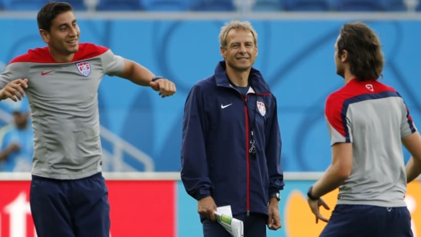 Jurgen Klinsmann and Alejandro Bedoya prepare for World Cup opener