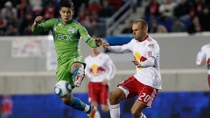 Fredy Montero had a frustrating night at Red Bull Arena as Seattle was shut out again