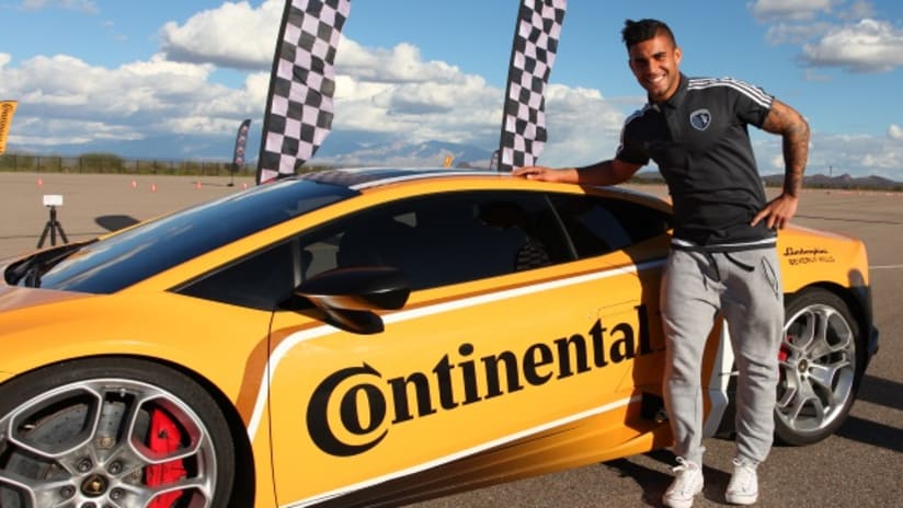Dom Dwyer hopes to win a Lamborghini from Continental Tire