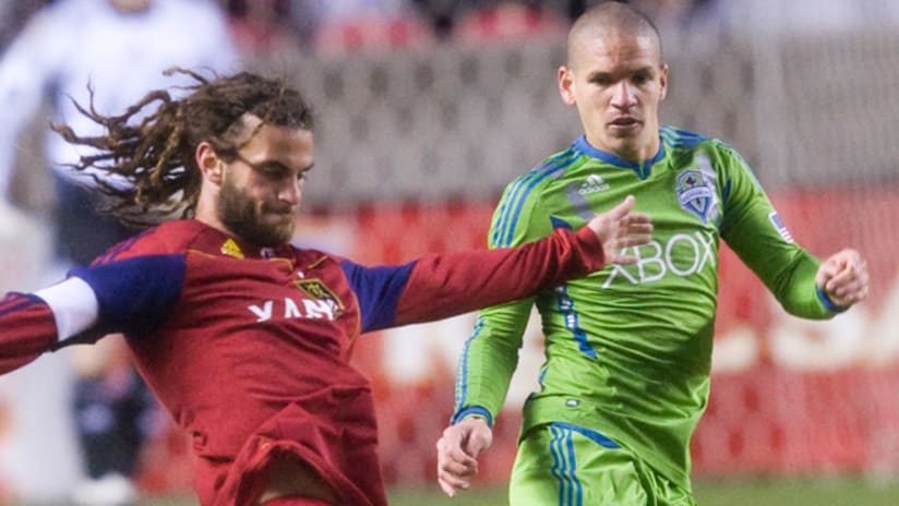 Kyle Beckerman in action against Seattle