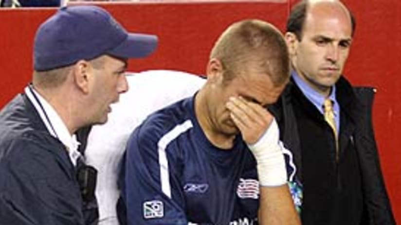 Taylor Twellman (center) has had an injury-plagued 2004 season.