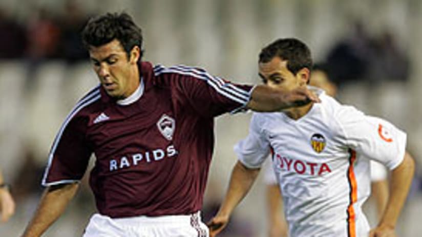 Jovan Kirovski scored twice for the Rapids against Spanish club Valencia.