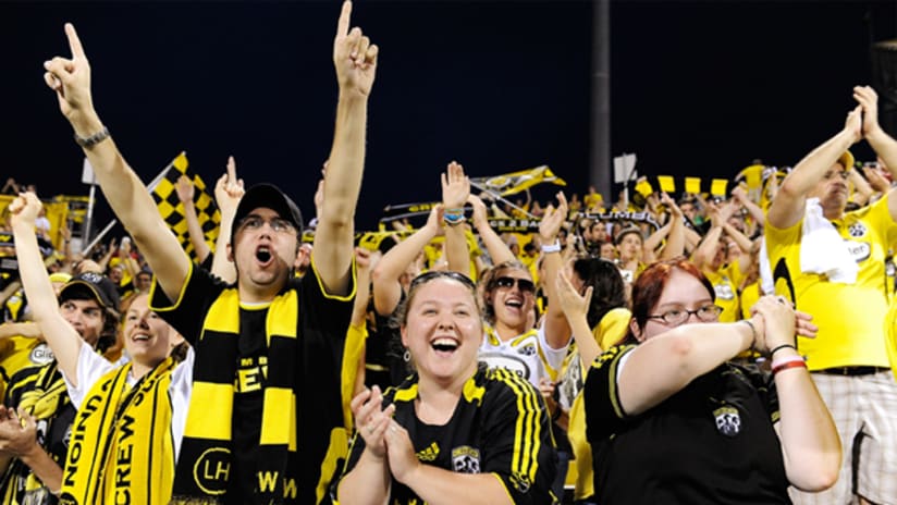 Crew fans celebrate on Saturday night after a 2-0 win over D.C. United.