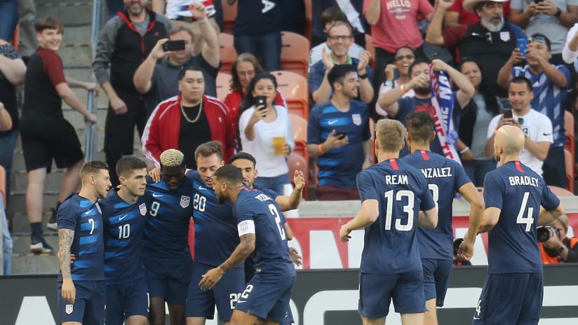 US men's national team - vs. Chile - celebrate Christian Pulisic's goal