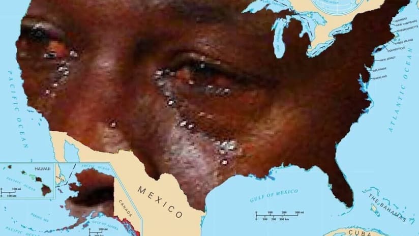Crying Jordan on United States map