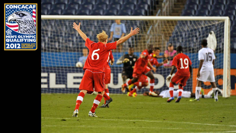 Canada's U-23s celebrate a goal vs. the US