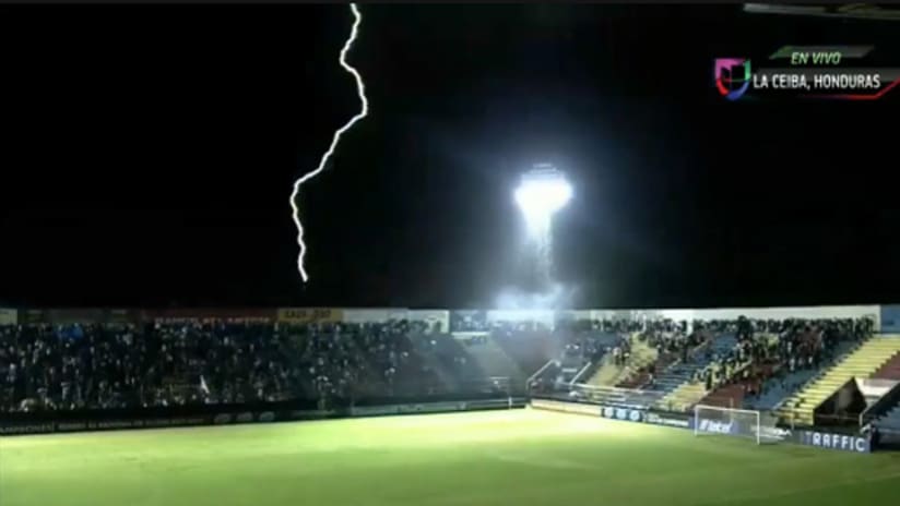 Lightning in La Ceiba, Honduras for Victora vs. Tijuana