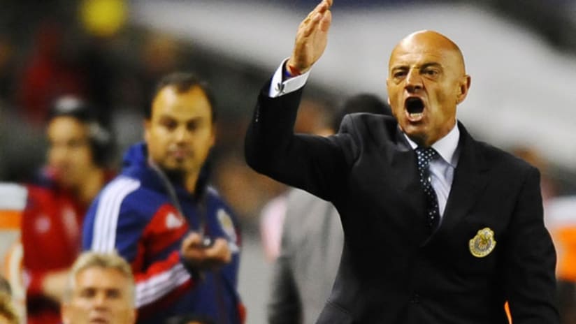 Chivas USA manager Chelis complains about a call vs. Columbus Crew, March 2, 2013.