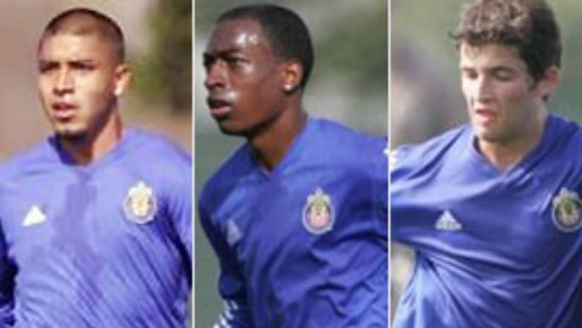 Eder Robles, Cameron Dunn and Mohammed Sethi (L-R) have signed developmental contracts.