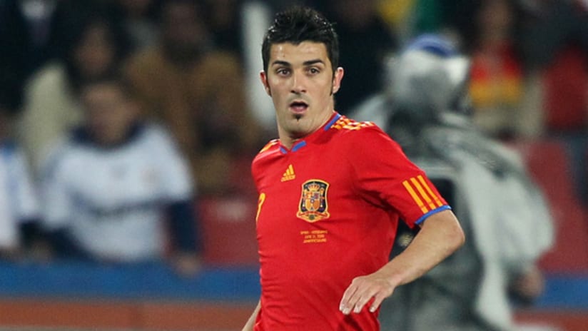 David Villa scored his first goals of the 2010 FIFA World Cup on Monday.