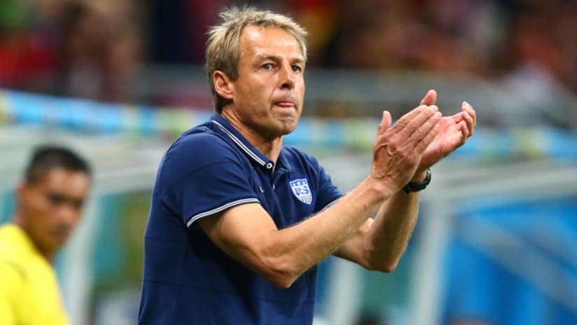 Jurgen Klinsmann claps vs. Belgium