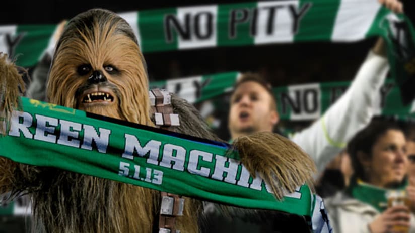 Chewbacca - the closet Portland Timbers fans