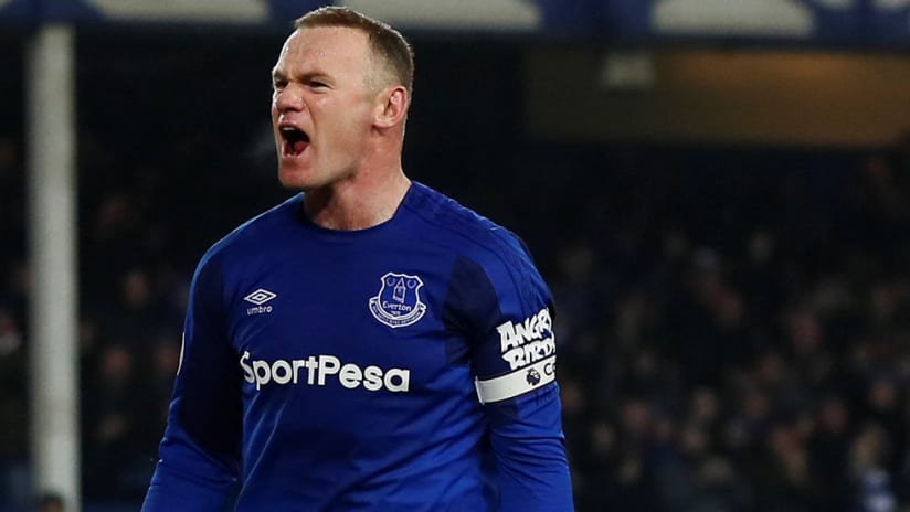 Wayne Rooney - celebrates a goal Everton