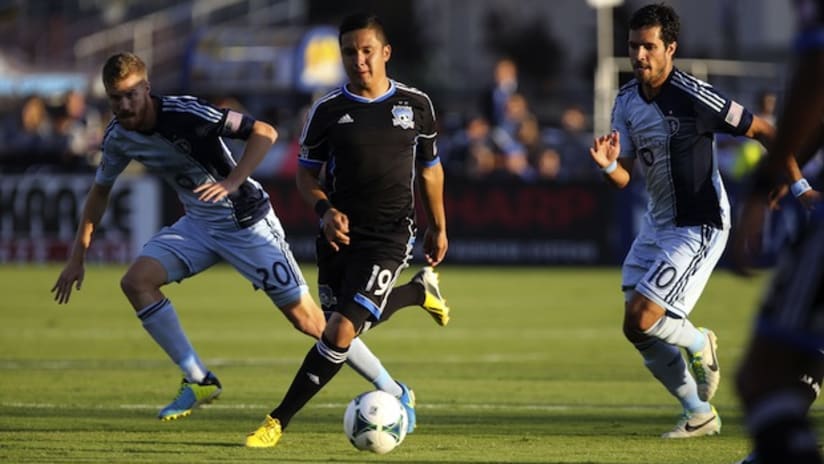 Jaime Alas in action against Sporting KC