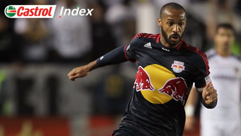 Thierry Henry remains atop the Castrol Index for May.