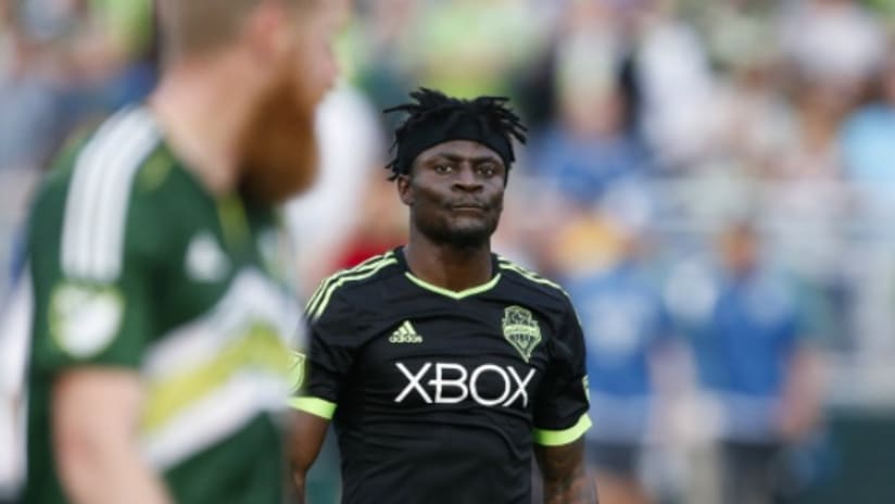 Seattle Sounders' Obafemi Martins not happy vs. Portland Timbers in USOC action