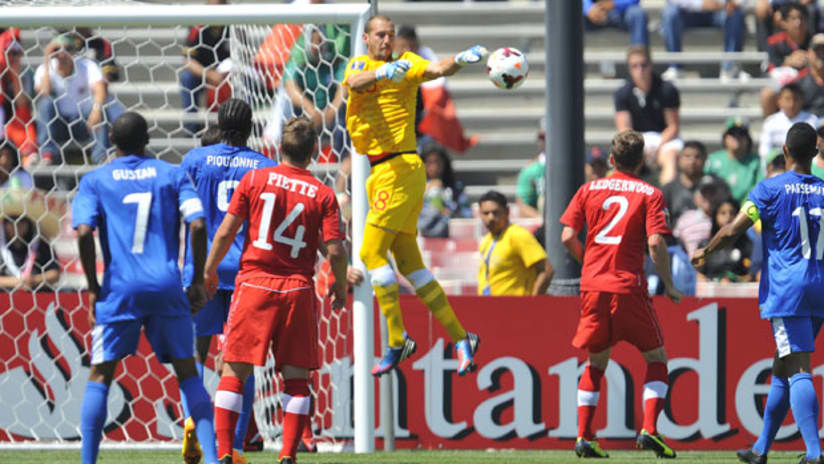 Canada goalkeeper Milan Borjan in action vs. Martinique
