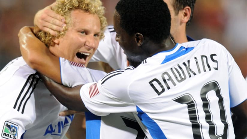 San Jose's Steven Lenhart is all smiles after scoring a hat trick in a win at DC.