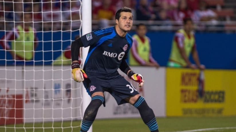 Julio Cesar in between the pipes for Toronto FC