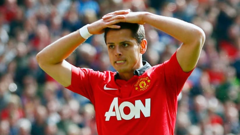 Javier Chicharito Hernandez is sad with Manchester United