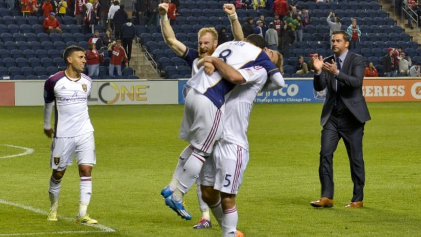 Real Salt Lake celebrate a win over Chicago Fire