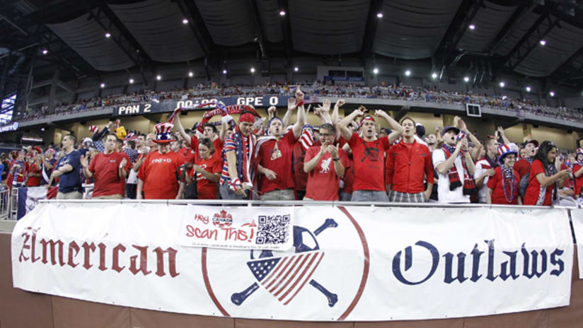 American Outlaws support the US national team in Detroit