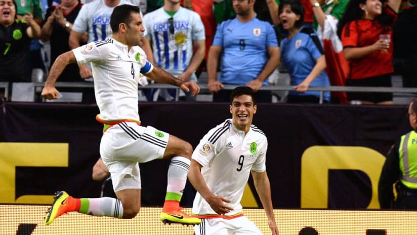 Rafael Marquez - Mexico - celebrates goal vs. Uruguay
