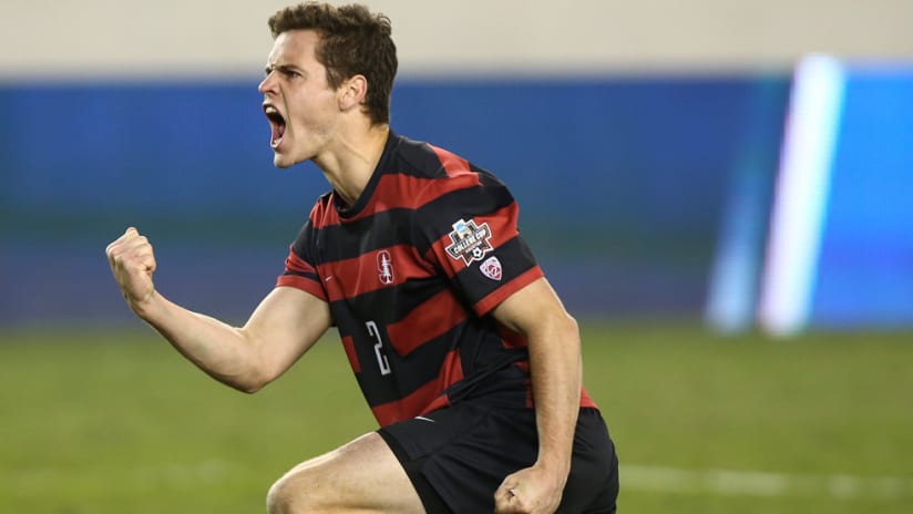 Foster Langsdorf - celebrates a goal in College Cup for Stanford - Portland Timbers
