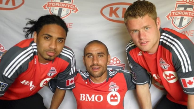 Toronto FC signed the Dutch trio of, from left to right, Javier Martina, Elbekay Bouchiba and Nick Soolsma.