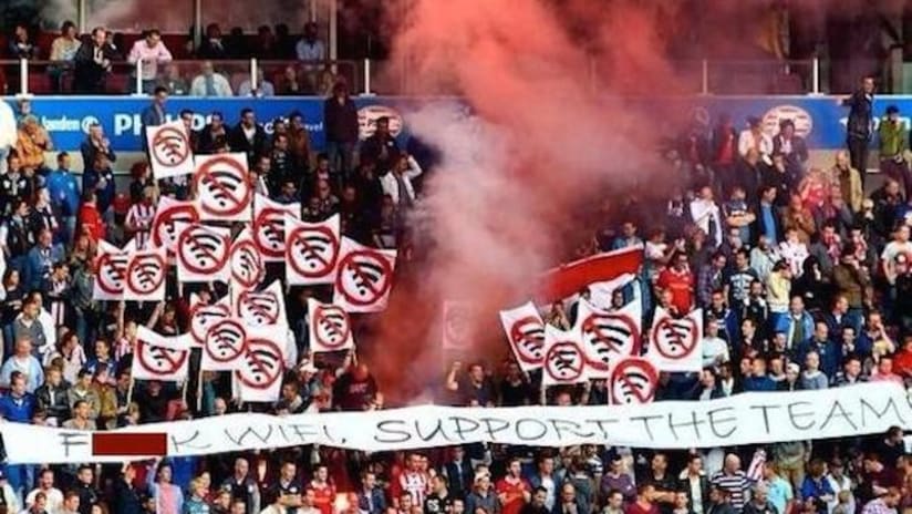 PSV fans protest WiFi service inside stadium