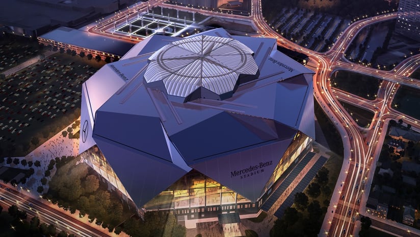 Mercedes Benz Stadium aerial rendering