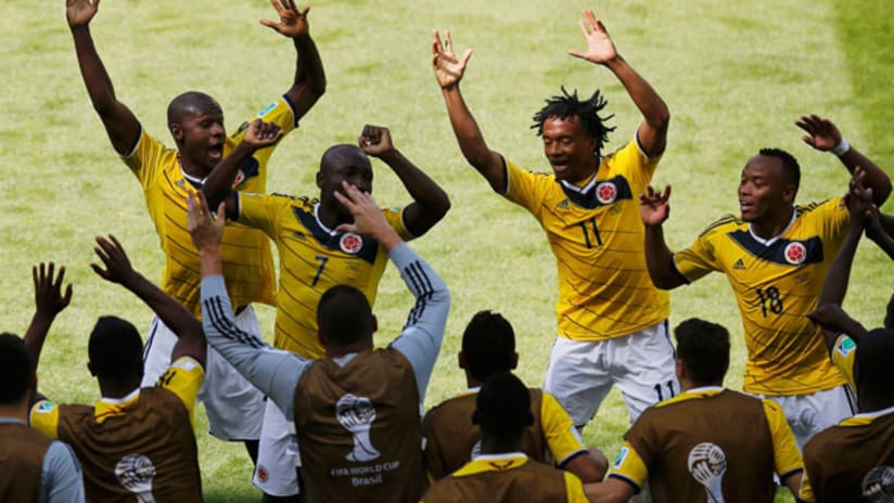 World Cup: Colombia celebrates vs. Greece, June 14, 2014