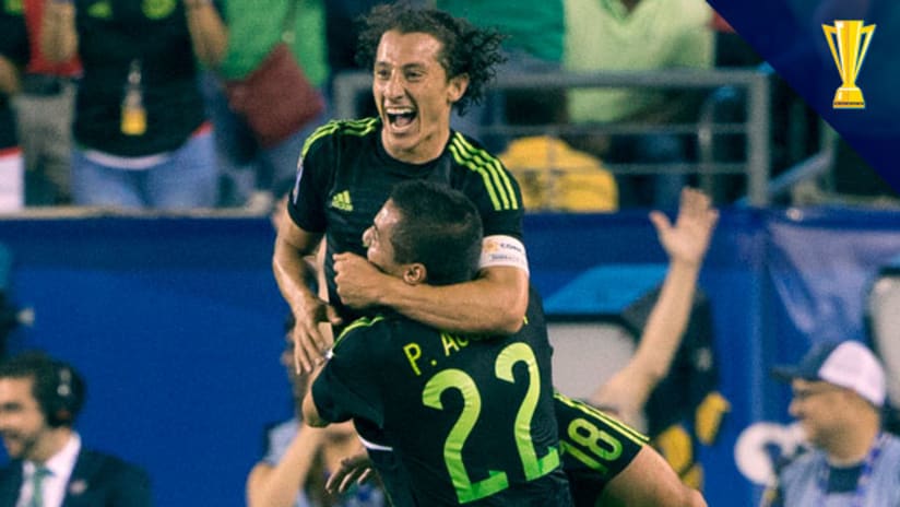 Andres Guardado celebrates for Mexico, Gold Cup 2015