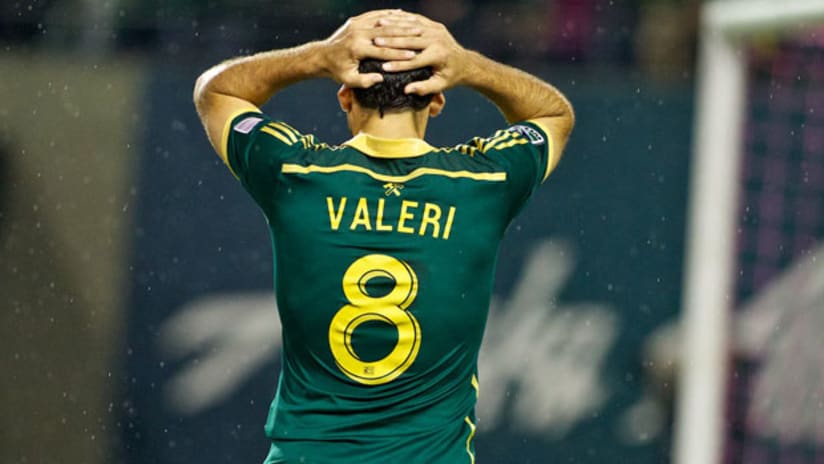 Diego Valeri (Portland Timbers) reacts during a game against RSL