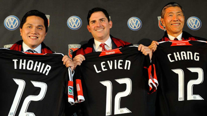D.C. United co-owners Erick Thohir, Jason Levien, and Will Chang