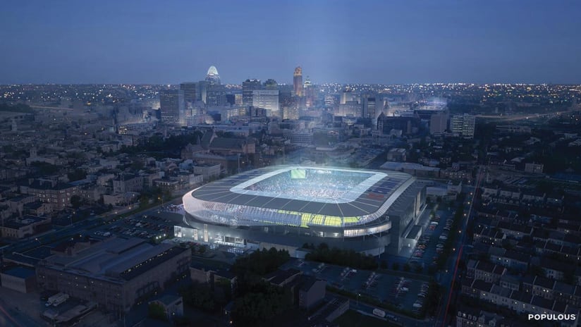 FC Cincinnati - West End Stadium - rendering high view