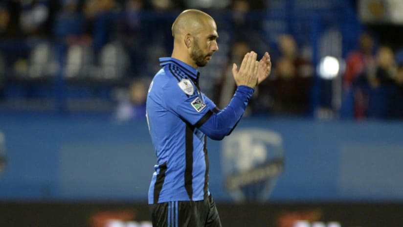 Marco Di Vaio of the Montreal Impact applauds
