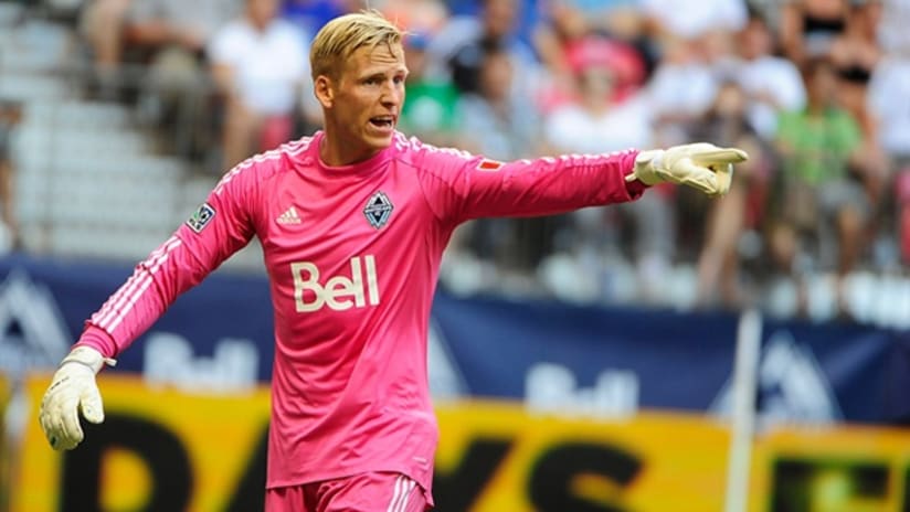 Vancouver Whitecaps goalkeeper David Ousted in his MLS debut