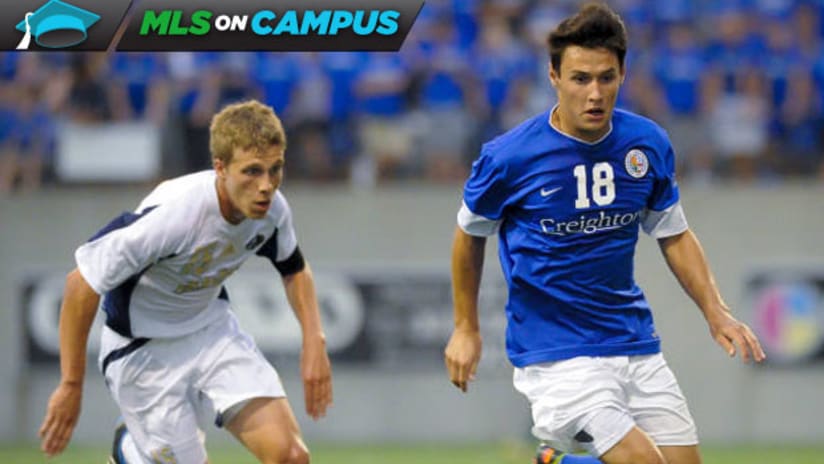 MLS on Campus: Creighton's Timo Pitter with Akron’s Scott Caldwell
