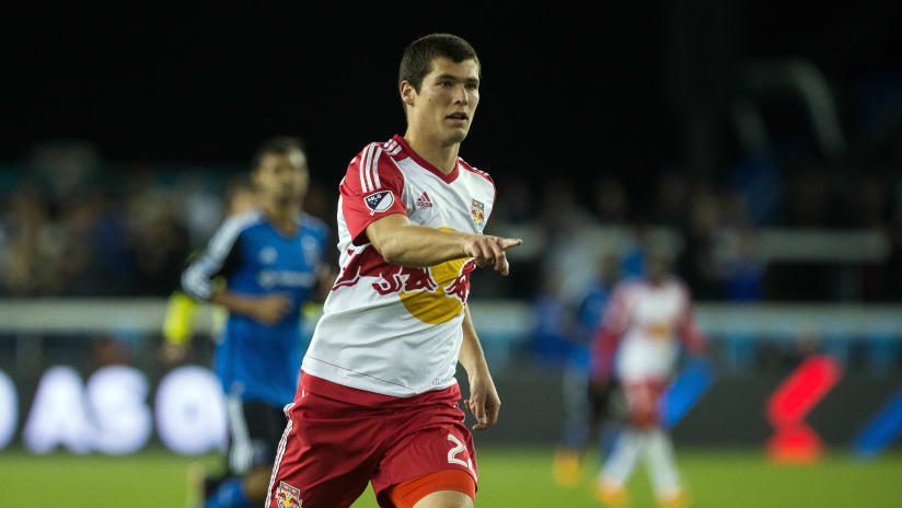 Karl Ouimette - NY Red Bulls - isolated, pointing