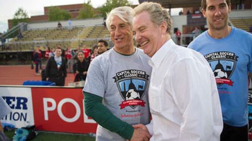 Capital Soccer Classic, sponsored by the U.S. Soccer Foundation, Reps. Dave Reichert (R-Wash., left) and Chris Van Hollen (D-Md., right)