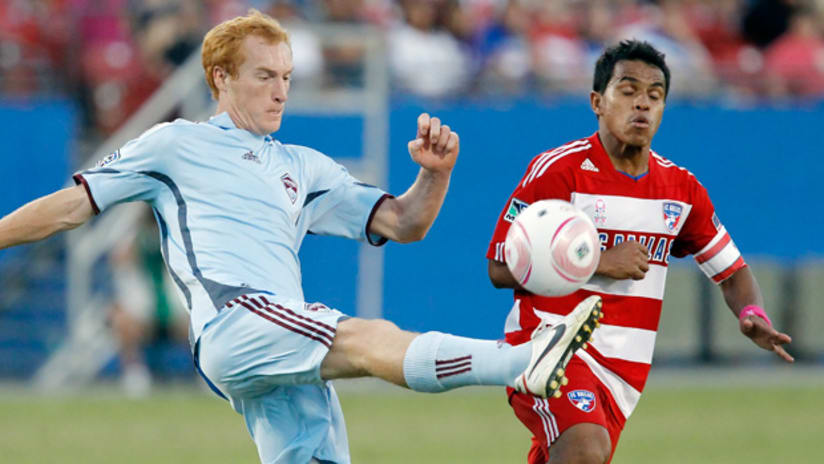 Colorado's Jeff Larentowicz (left) scored two goals in the Rapids' 2-2 draw against FC Dallas on Saturday night.