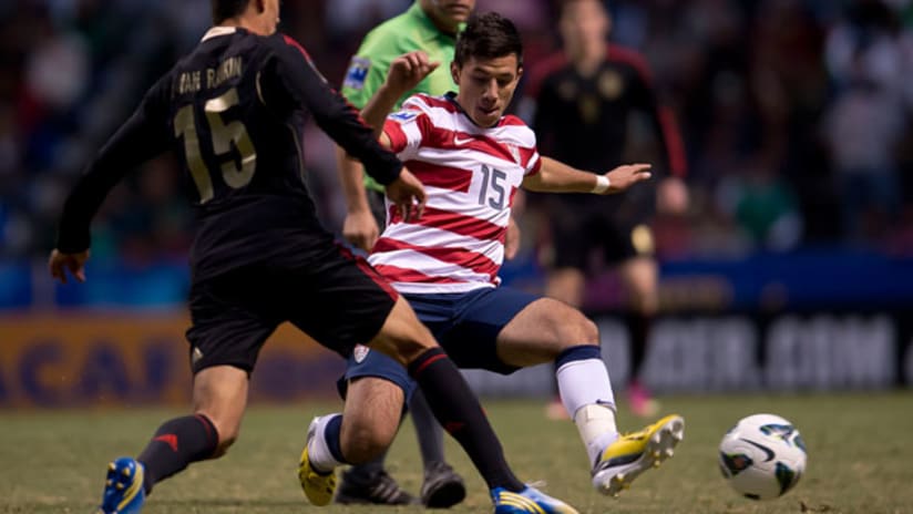 Mikey Lopez against Mexico in U-20 final