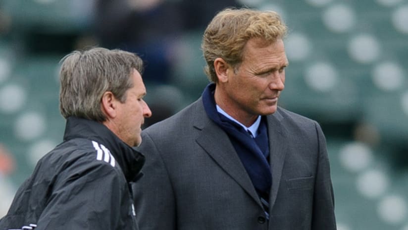 San Jose head coach Frank Yallop (left) and general manager John Doyle