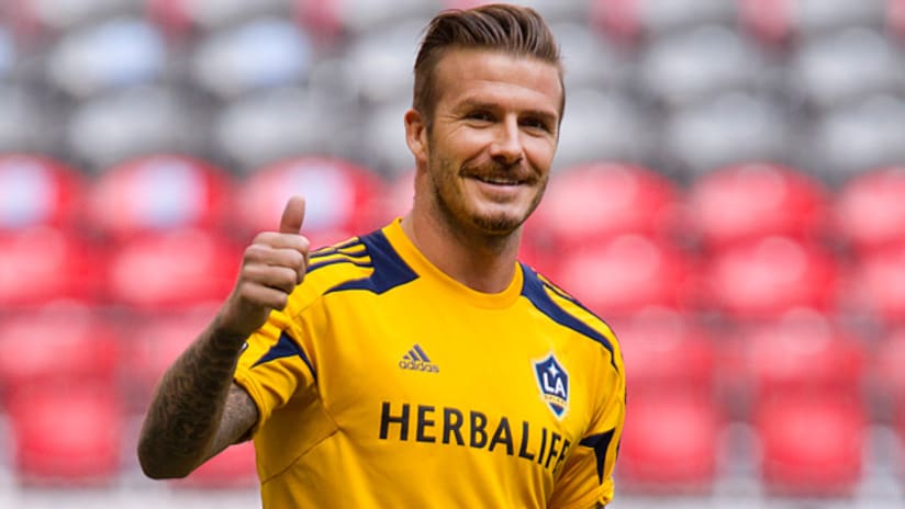 Beckham thumbs up in Vancouver