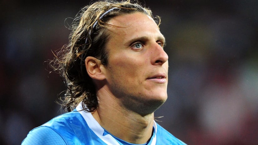 Diego Forlan in action for Uruguay