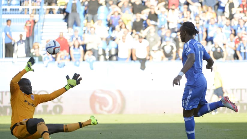 Didier Drogba scores against Bill Hamid at Stade Saputo, September 26, 2015
