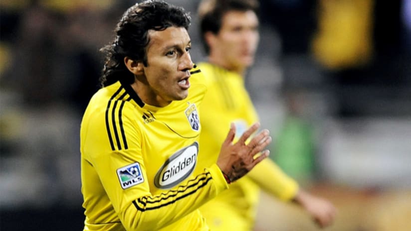 First billed as the solution to the Crew's goal-scoring problem, Herrera has only played one minute in 2010.