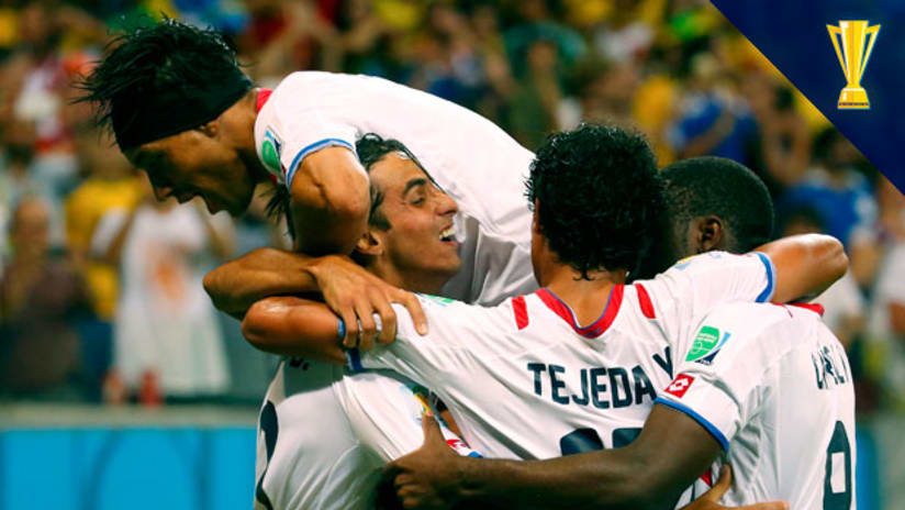 Costa Rica celebrating at World Cup-Gold Cup