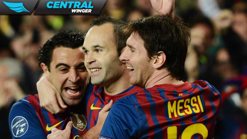 Xavi, Iniesta and Messi - Central Winger